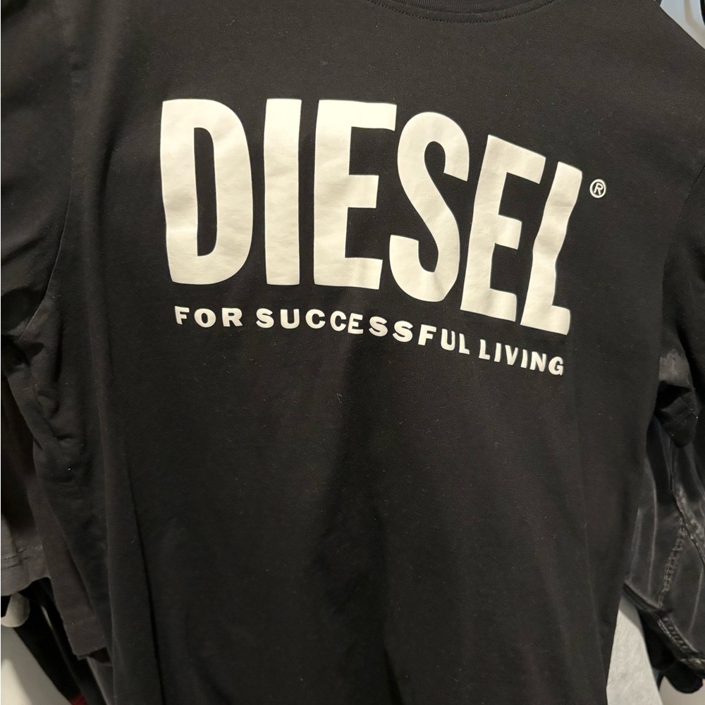 Diesel Black and White Logo Men's T-Shirt